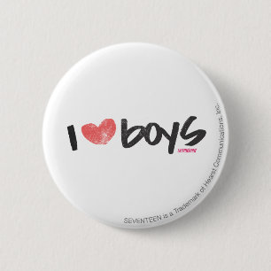 I Heart Boys roze Ronde Button 5,7 Cm