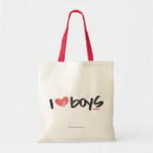 I Heart Boys roze Tote Bag (Voorkant)