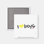 I Heart Boys Yellow Magneet (Voorkant / Achterkant)