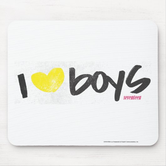I Heart Boys Yellow Muismat (Voorkant)