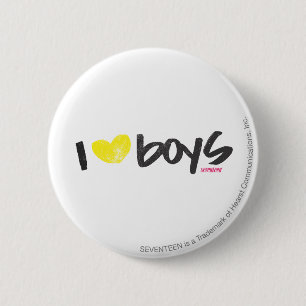 I Heart Boys Yellow Ronde Button 5,7 Cm