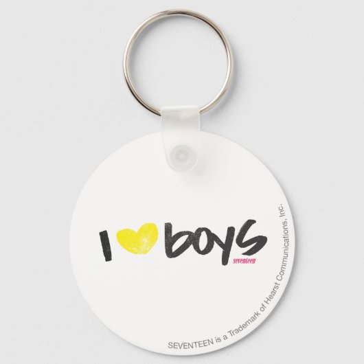 I Heart Boys Yellow Sleutelhanger (Voorkant)