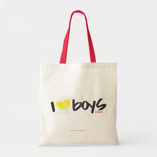 I Heart Boys Yellow Tote Bag (Voorkant)