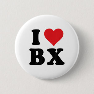 I Heart BX Initialen I Love B.X. Eerste en laatste Ronde Button 5,7 Cm