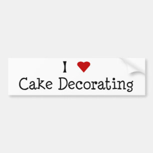 I Heart Cake Decorating Bumpersticker