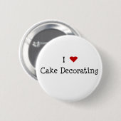 I Heart Cake Decorating Button (Voorkant /achterkant)