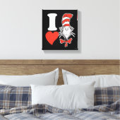 I Heart Cat in het Pet Canvas Afdruk (Insitu (Slaapkamer))