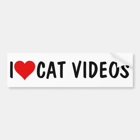 I HEART CAT-VIDEO'S BUMPERSTICKER (Voorkant)