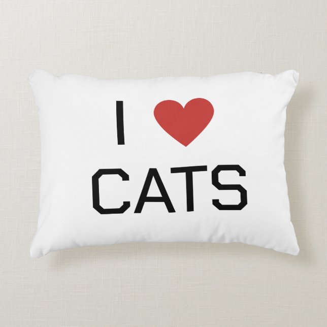 I Heart Cats Bericht Accent Kussen (Voorkant)