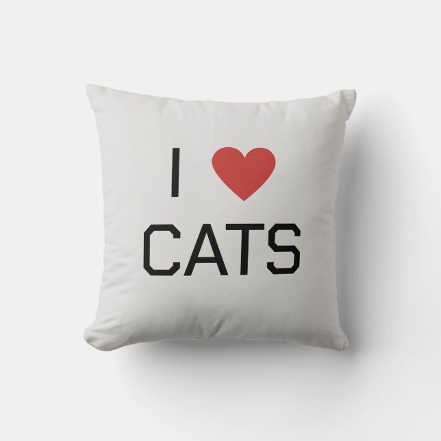 I Heart Cats Bericht Kussen (Voorkant)