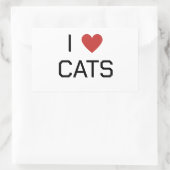 I Heart Cats Bericht Rechthoekige Sticker (Tas)