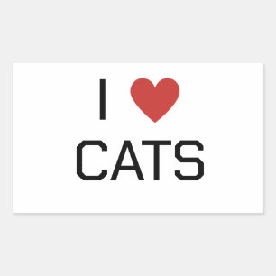 I Heart Cats Bericht Rechthoekige Sticker