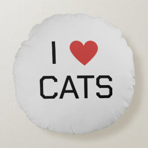 I Heart Cats Bericht Rond Kussen