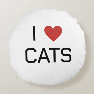 I Heart Cats Bericht Rond Kussen