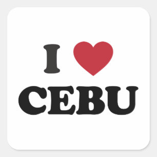 I Heart Cebu Filippijnen Vierkante Sticker