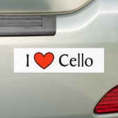 I Heart Cello Bumpersticker (Op auto)