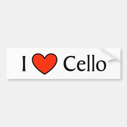 I Heart Cello Bumpersticker (Voorkant)
