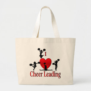 I Heart Cheer Leading Grote Tote Bag