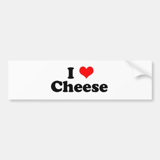 I Heart Cheese Bumpersticker (Voorkant)