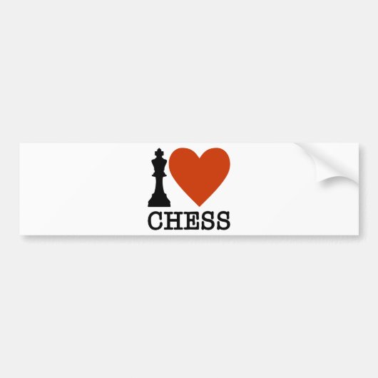 I Heart Chess Bumpersticker (Voorkant)