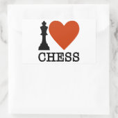 I Heart Chess Rechthoekige Sticker (Tas)
