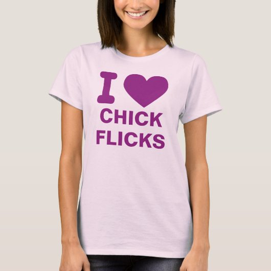 I Heart Chick Flicks T-shirt (Voorkant)