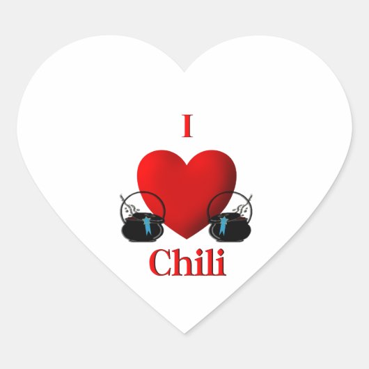 I Heart Chili Hart Sticker (Voorkant)