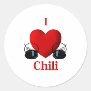 I Heart Chili Ronde Sticker