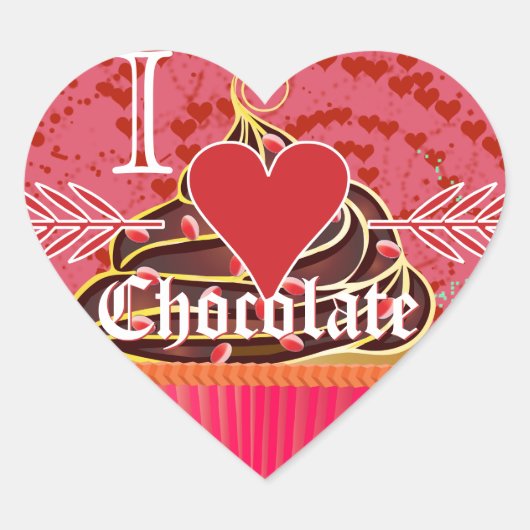 I Heart Chocolate-I Love Chocolate Hart Sticker (Voorkant)