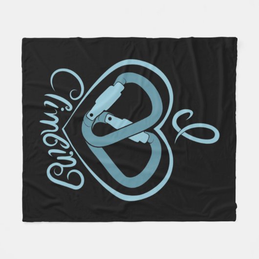 I Heart clibing (Carabiner) Fun Rock klimmen Fleece Deken (Voorkant (Horizontaal))