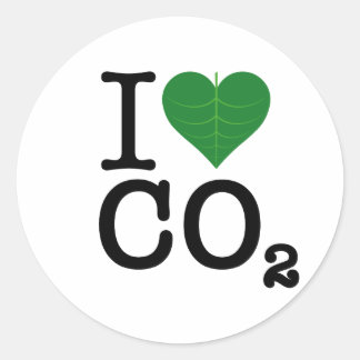 I Heart CO2 Ronde Sticker