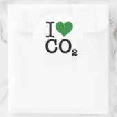 I Heart CO2 Ronde Sticker (Tas)