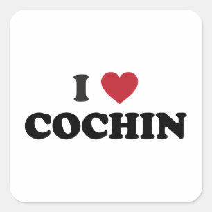 I Heart Cochin India (Kochi) Vierkante Sticker
