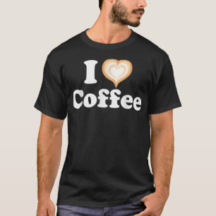 I Heart Coffee Funny Cute Latte Art Barista Cappuc T-shirt