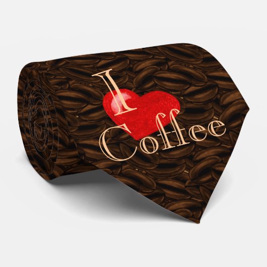 I Heart Coffee Stropdas (Opgerold)