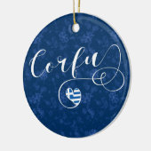 I Heart Corfu, Griekse vlag, Kerkyra Keramisch Ornament (Links)