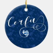 I Heart Corfu, Griekse vlag, Kerkyra Keramisch Ornament (Achterkant)