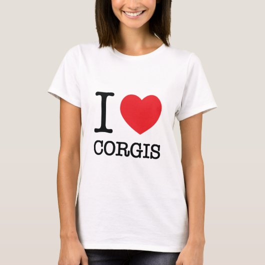 I Heart Corgis Dames Baby Doll T-shirt (Voorkant)