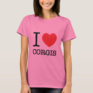 I Heart Corgis Dames Ringer T-shirt