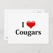 I Heart Cougars Briefkaart (Voorkant / Achterkant)