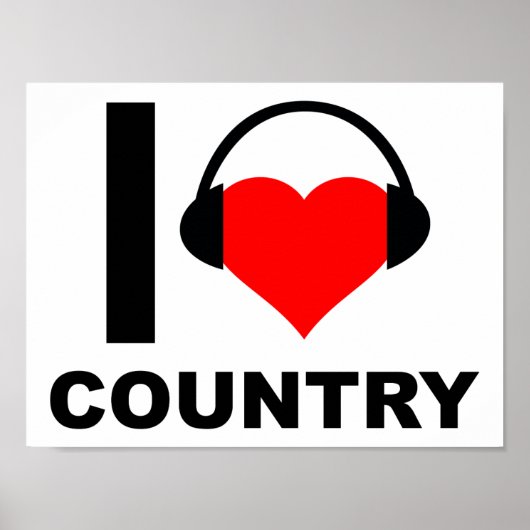 I Heart Country Funny Poster (Devant)