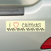I Heart Critters Bumpersticker (Op auto)
