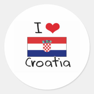 I HEART CROATIA RONDE STICKER