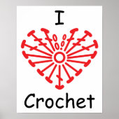 I Heart Crochet - Heart Crochet Chart Pattern Poster (Voorkant)