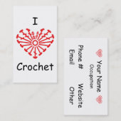 I Heart Crochet - Heart Crochet Chart Pattern Visitekaartje (Voorkant / Achterkant)