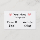 I Heart Crochet - Heart Crochet Chart Pattern Visitekaartje (Achterkant)