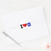 I Heart Curling Ronde Sticker (Envelop)