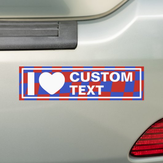 I Heart Custom Retro Bumpersticker (Op auto)