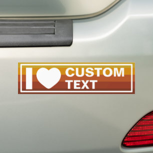 I Heart Custom  Retro Bumpersticker