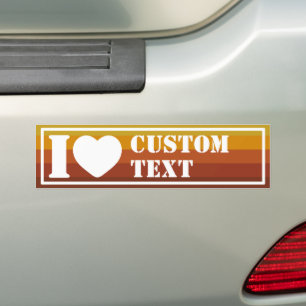 I Heart Custom  Retro Bumpersticker